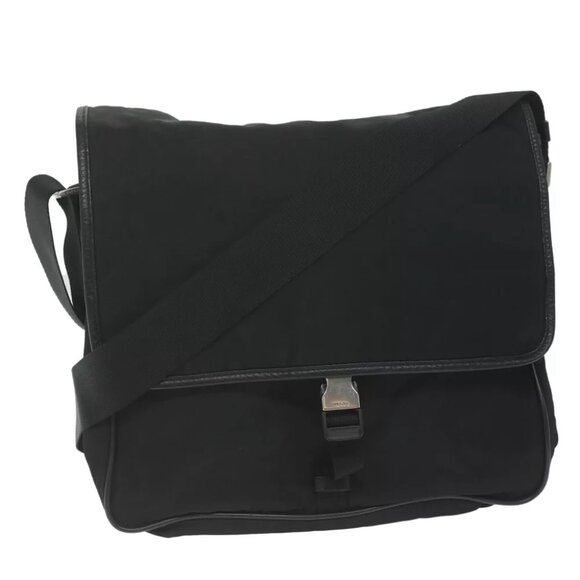 PRADA Shoulder Bag Nylon Black Auth - Picture 1 of 7